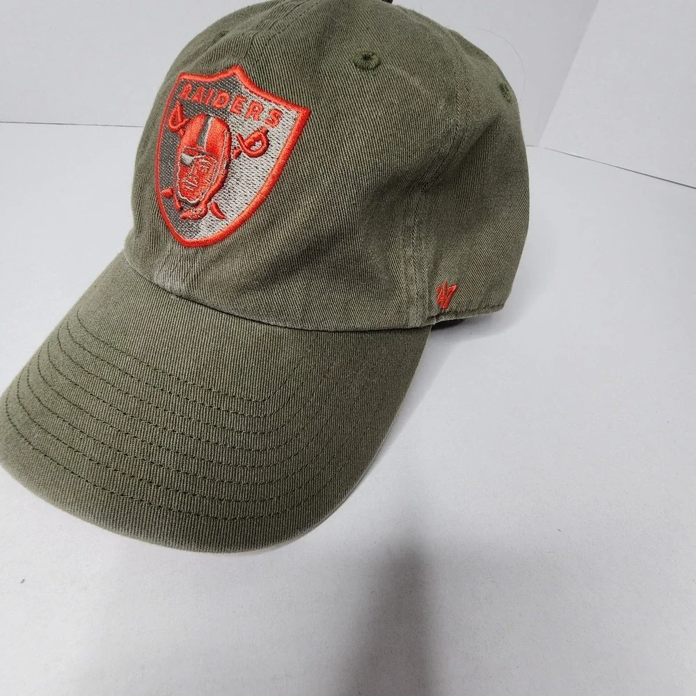 Oakland Raiders 47 Brand Strapback Adjustable Hat Cap Las Vegas OD Green NFL